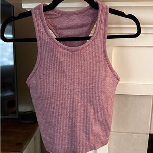 Women's Ribbed Pink Tank Top
